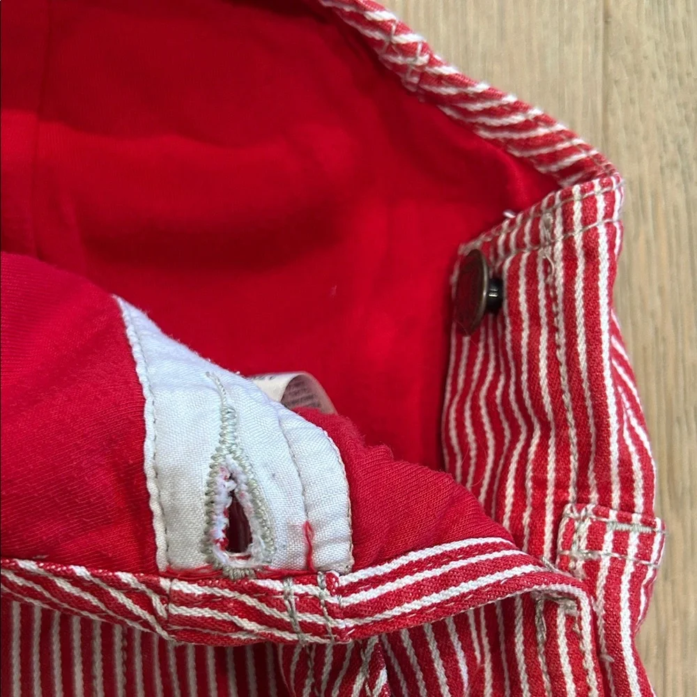 OshKosh B'gosh Red and White Striped Kids Overalls